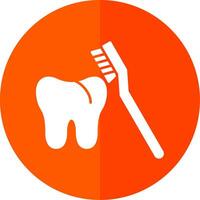 Toothbrush Glyph Red Circle Icon vector