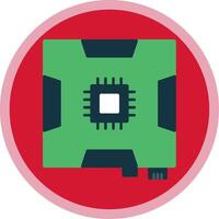 Motherboard Flat Multi Circle Icon vector