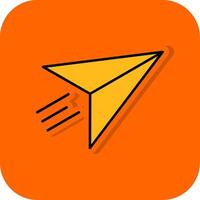 Send Filled Orange background Icon vector