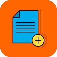 Add,File Filled Orange background Icon vector