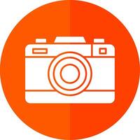 Camera Glyph Red Circle Icon vector