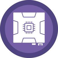 Motherboard Glyph Multi Circle Icon vector