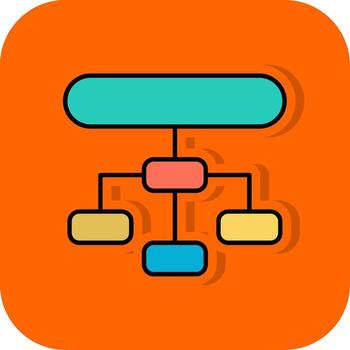 Hierarchical Structure Filled Orange background Icon vector