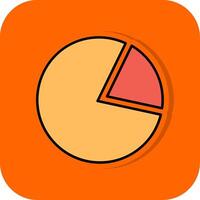 Pie Chart Filled Orange background Icon vector