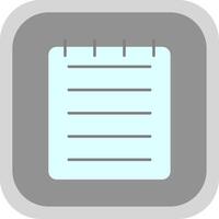 Note Flat Round Corner Icon vector