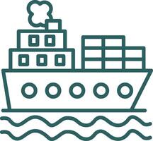 Shipping Line Gradient Round Corner Icon vector