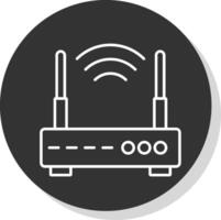 Wifi Router Line Grey Circle Icon vector