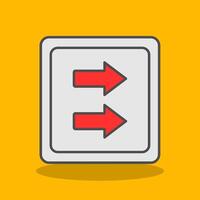 Fast Forward Filled Shadow Icon vector