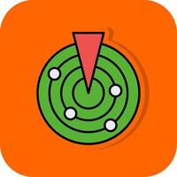 Radar Filled Orange background Icon vector