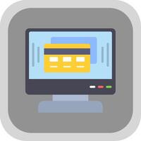 Online Payment Flat Round Corner Icon vector