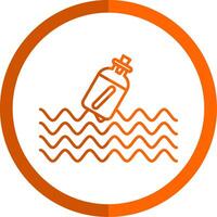 Message In A Bottle Line Orange Circle Icon vector