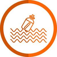 Message In A Bottle Line Orange Circle Icon vector