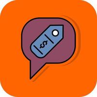 Chat Filled Orange background Icon vector