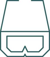 3d Glasses Line Gradient Round Corner Icon vector