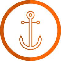 Anchor Line Orange Circle Icon vector