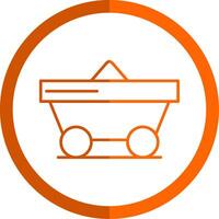 Trolley Line Orange Circle Icon vector