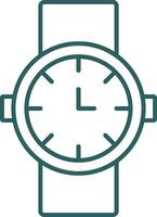 reloj línea degradado redondo esquina icono vector