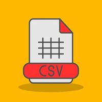 Csv Filled Shadow Icon vector