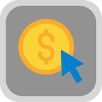 Pay Per Click Flat Round Corner Icon vector