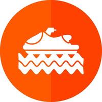 Parasailing Glyph Red Circle Icon vector