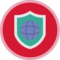 Protected Network Flat Multi Circle Icon vector