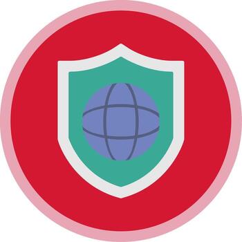 Protected Network Flat Multi Circle Icon vector