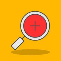 Zoom In Filled Shadow Icon vector