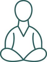 Meditation Line Gradient Round Corner Icon vector