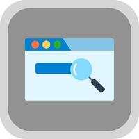 Web Search Flat Round Corner Icon vector