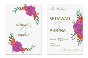 Decorative Floral Foliage Ornament for Wedding Invitation vector