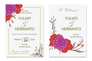 Decorative Floral Foliage Ornament for Wedding Invitation vector