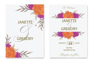 Decorative Floral Foliage Ornament for Wedding Invitation vector