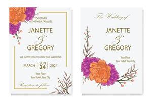 Decorative Floral Foliage Ornament for Wedding Invitation vector