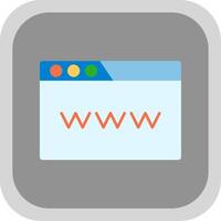 Www Flat Round Corner Icon vector