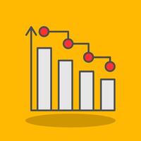 Bar Chart Filled Shadow Icon vector