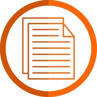 Notes Line Orange Circle Icon vector