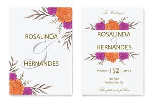 Decorative Floral Foliage Ornament for Wedding Invitation vector