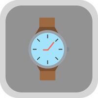 Casual Watch Flat Round Corner Icon vector