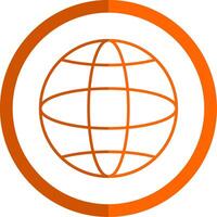 Global Line Orange Circle Icon vector