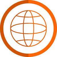 Global Line Orange Circle Icon vector