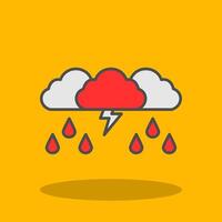 tormenta lleno sombra icono vector