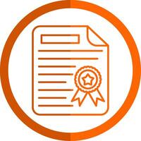 Diploma Line Orange Circle Icon vector