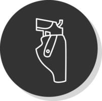 Pistol Holster Line Grey Circle Icon vector