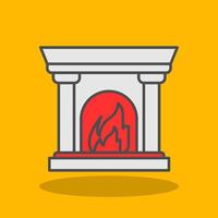 Fireplace Filled Shadow Icon vector