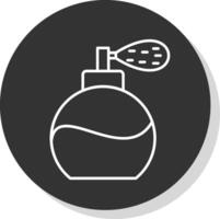 Perfume Bottle Line Grey Circle Icon vector