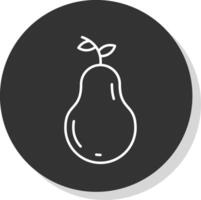 Pear Line Grey Circle Icon vector