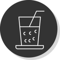 bebidas línea gris circulo icono vector