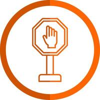 Stop Line Orange Circle Icon vector