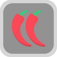 Chilli Flat Round Corner Icon vector