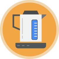 Electric Kettle Flat Multi Circle Icon vector